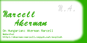 marcell akerman business card